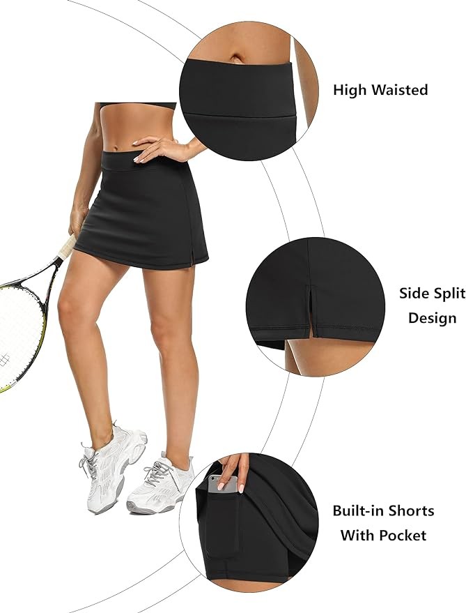 LouKeith Tennis Skirts for Women Golf Athletic Activewear Skorts Mini Summer Workout Running Shorts with Pockets