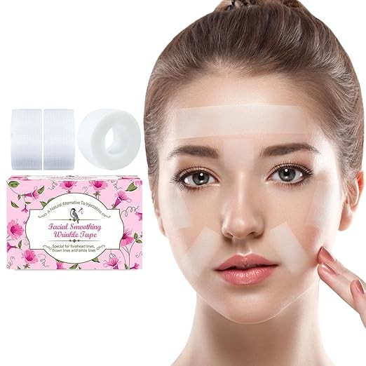 Facial Myofascial Lift Tape -Prevent New Wrinkles with Anti-Wrinkle Tape for Face and Forehead, 10 Yards x 3 Rolls Face Wrinkle Smoothing Tape
